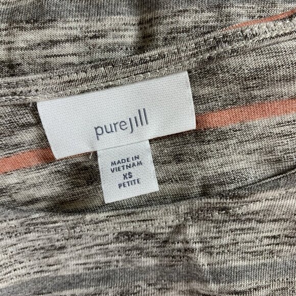 J. Jill Pure Jill Heathered Gray Pink Stripe Long Sleeve Tunic Top Petite XS - Picture 3 of 4